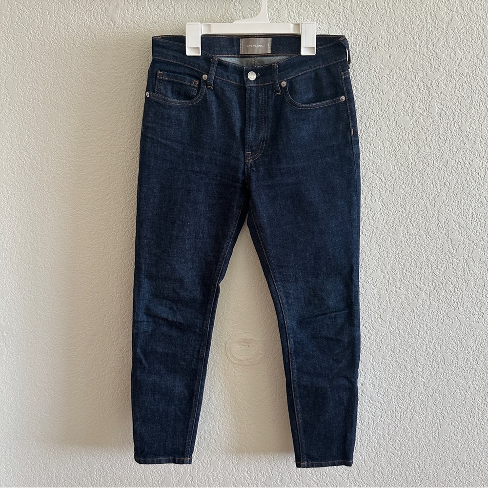 Everlane Women's Dark Blue Wash Cropped Ankle Cotton Skinny Jeans Size 27